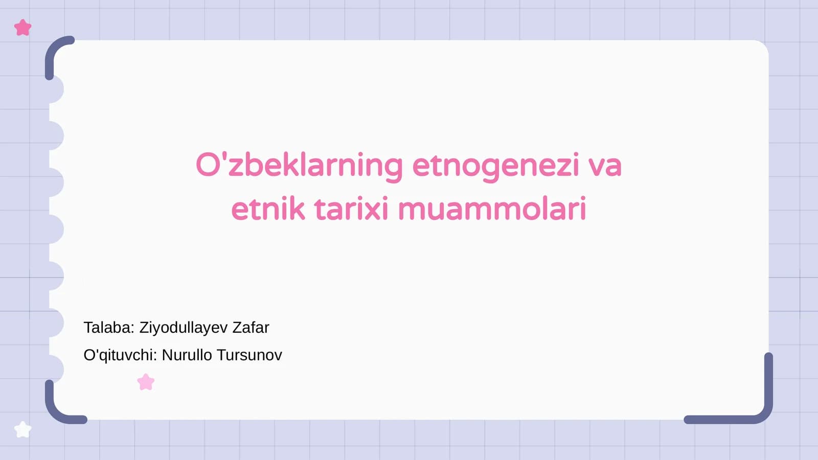 O'zbeklarning etnogenezi va etnik tarixi muammolari
