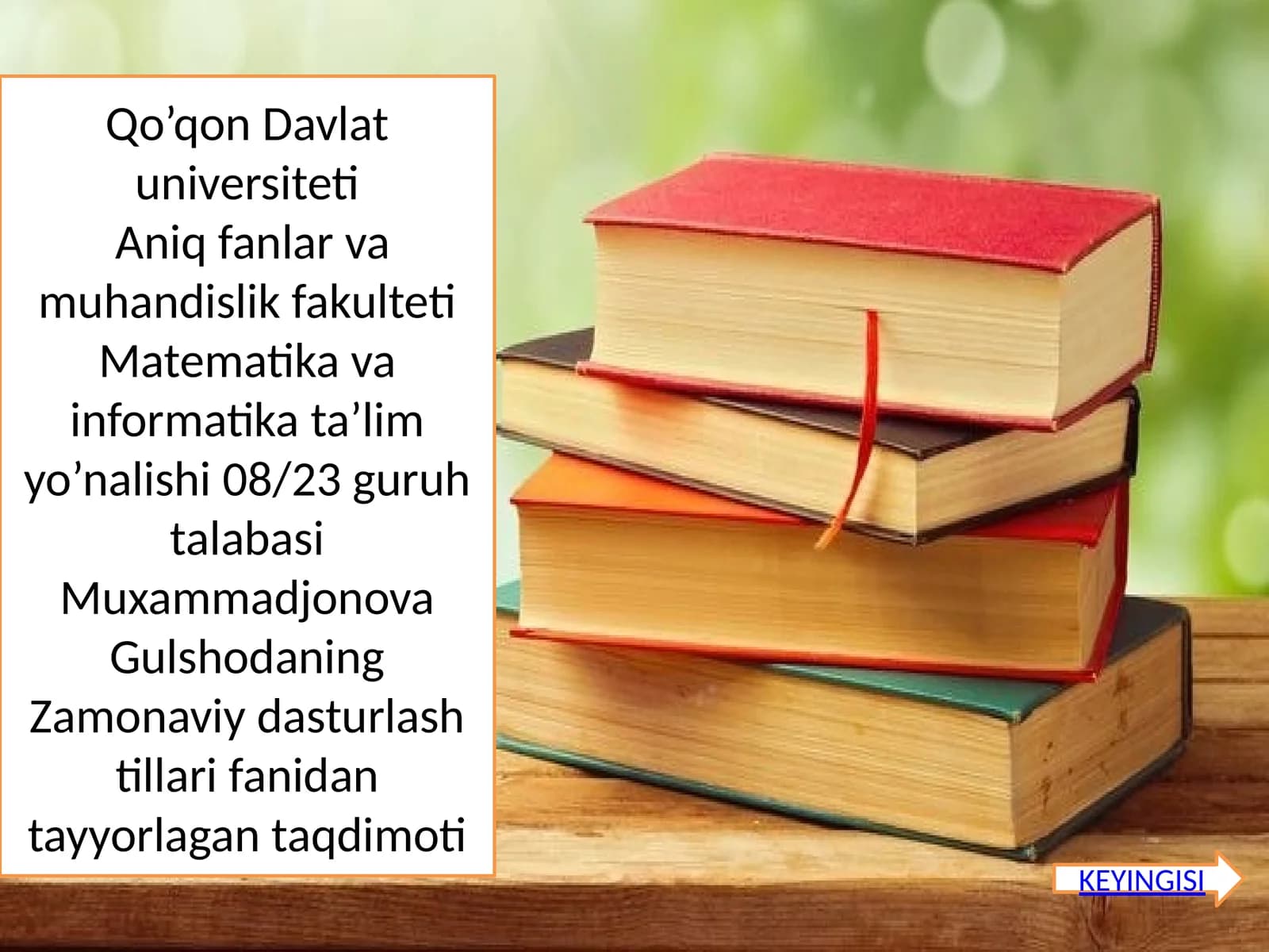Matematika va informatika ta'lim yo'nalishi