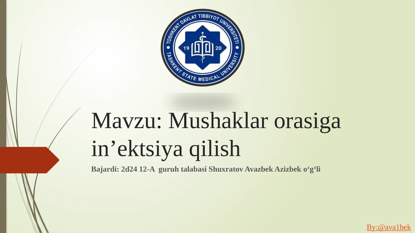 Mushaklar orasiga in’ektsiya qilish