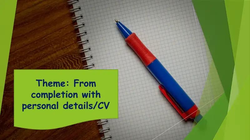 From completion with personal details/CV