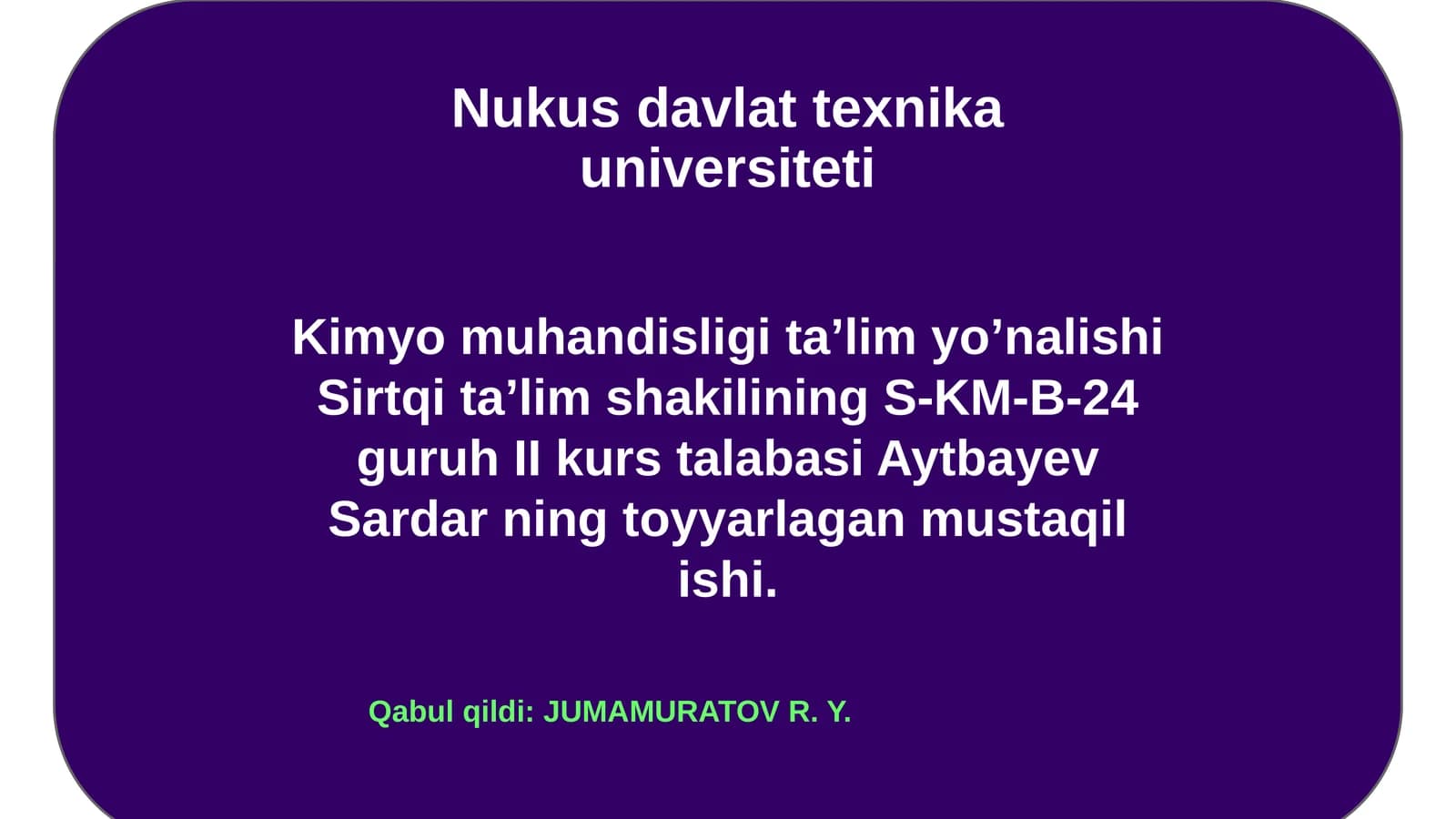 Kimyomuhandisligi ta'lim