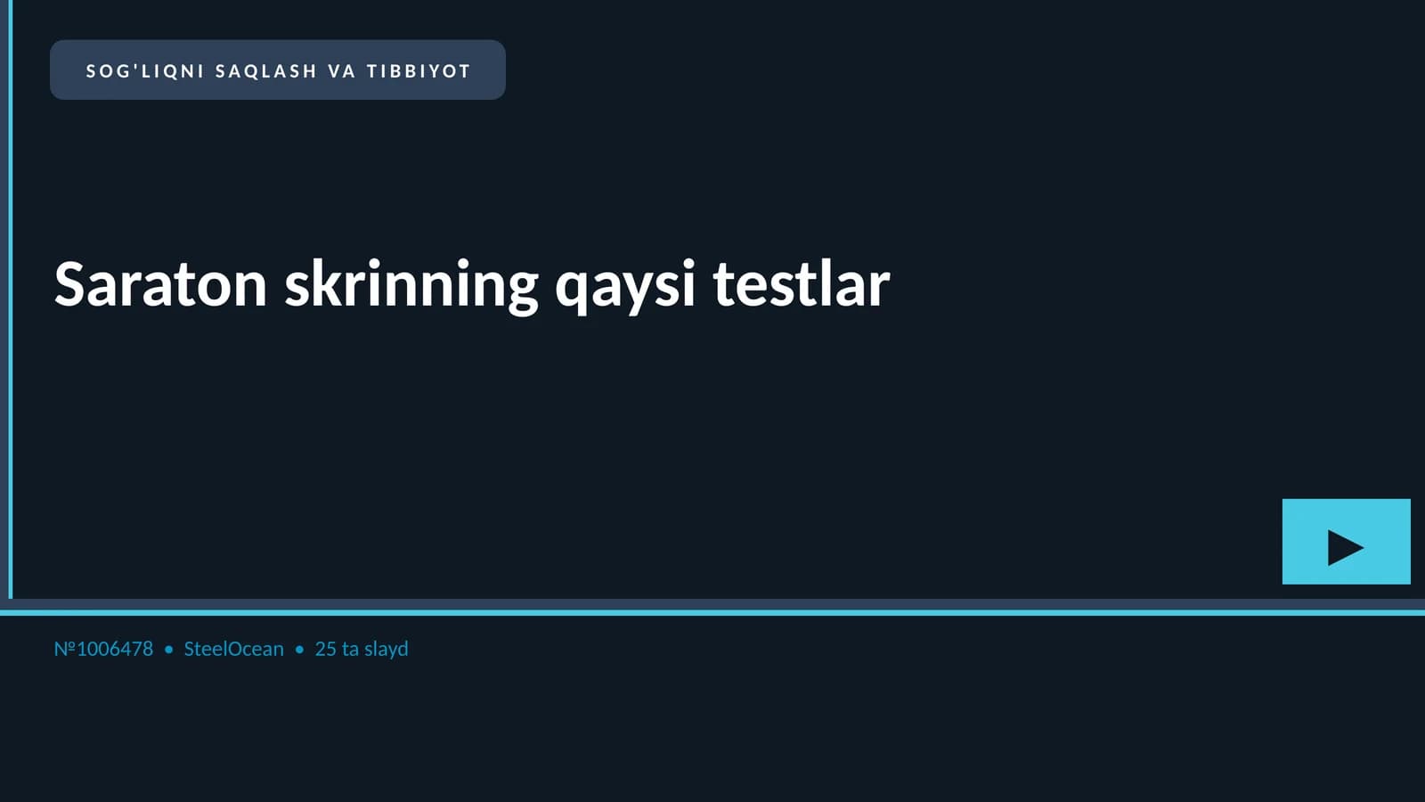 Saraton skrinning qaysi testlar