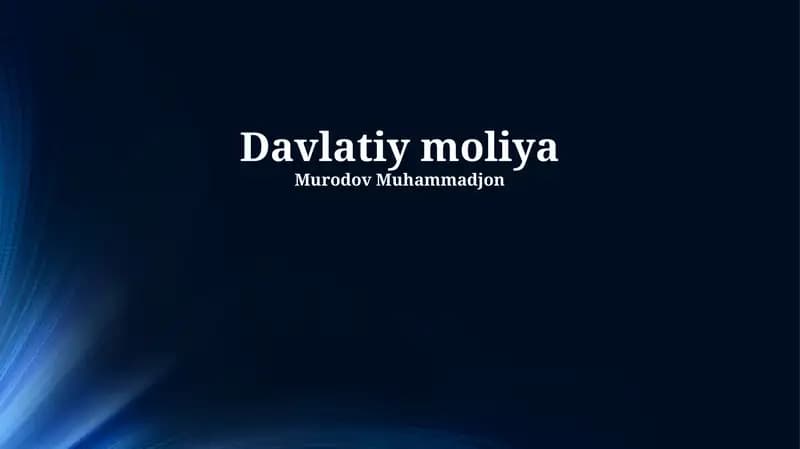 Davlatiy moliya