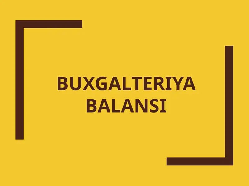Buxgalteriya Balansi