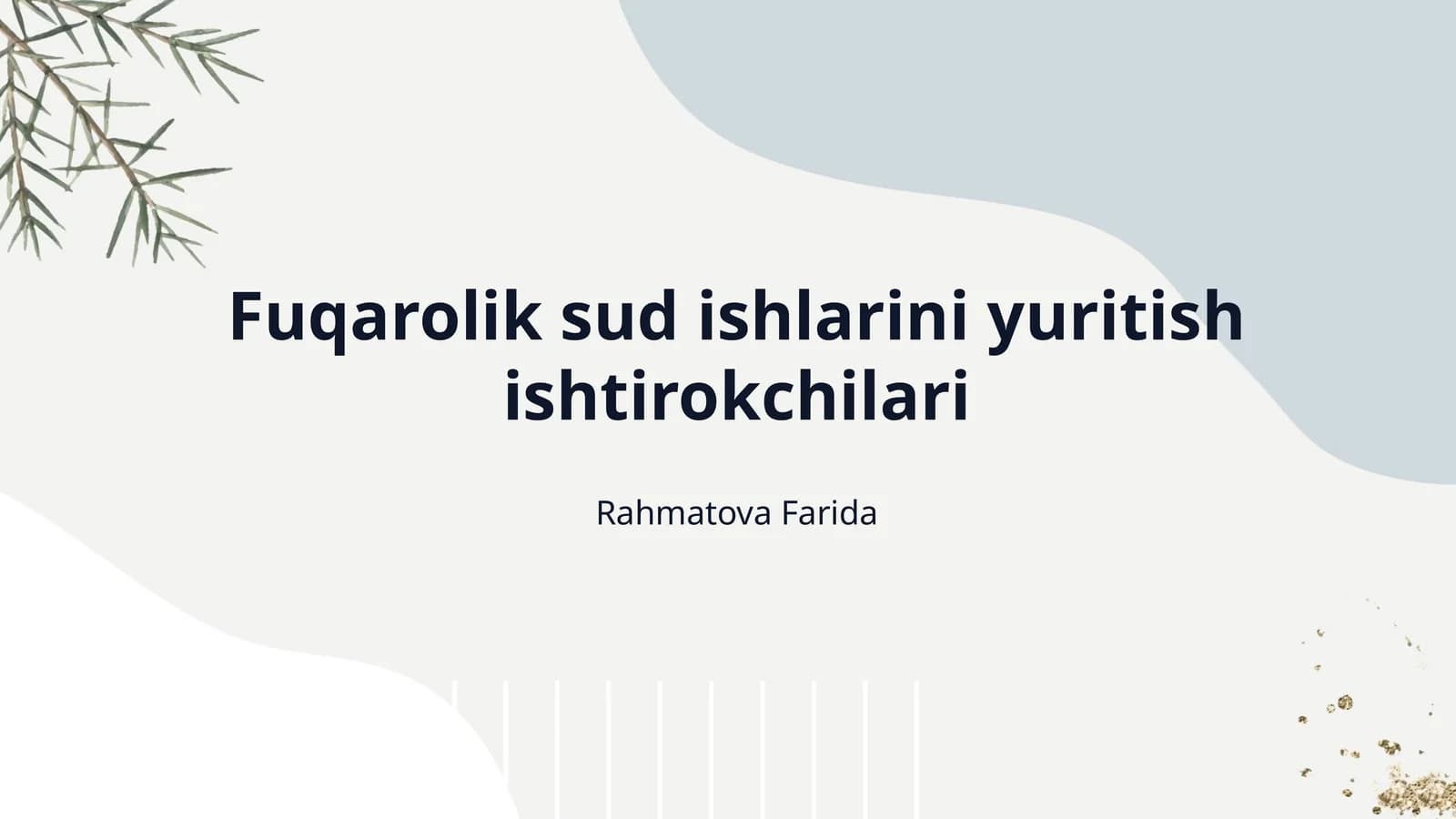Fuqarolik sud ishlarini yuritish ishtirokchilari