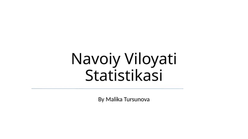 Navoiy Viloyati Statistikasi