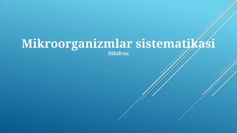 Mikroorganizmlar sistematikasi