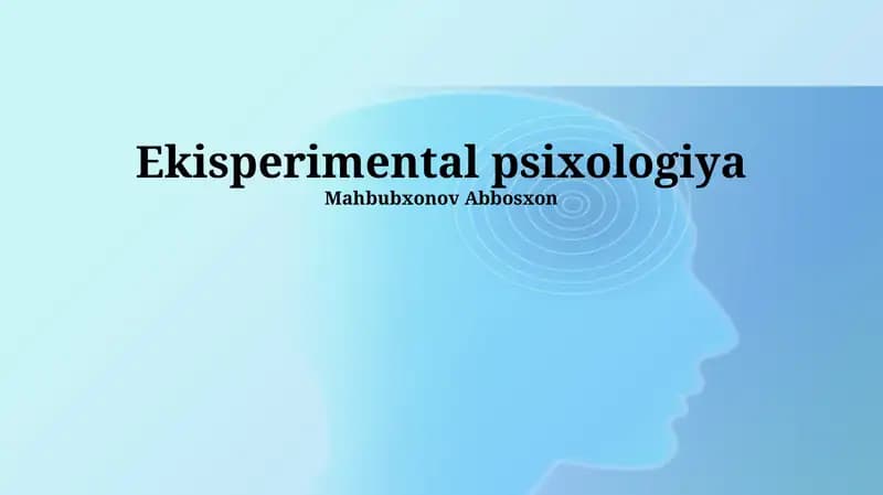 Tajriba Psixologiyasi