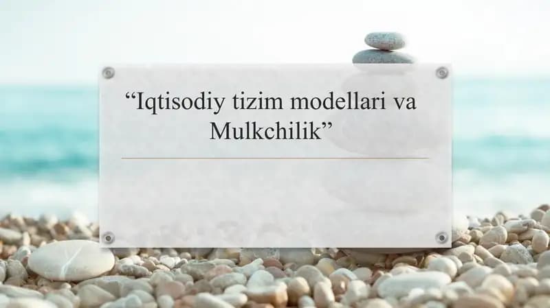 Iqtisodiy tizim modellari va Mulkchilik
