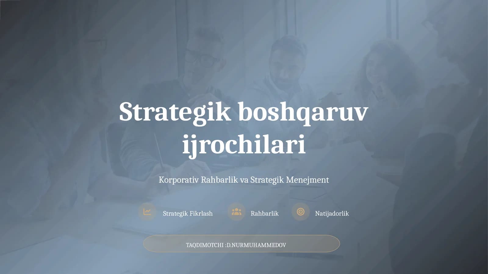 Korporativ Rahbarlik va Strategik Menejment