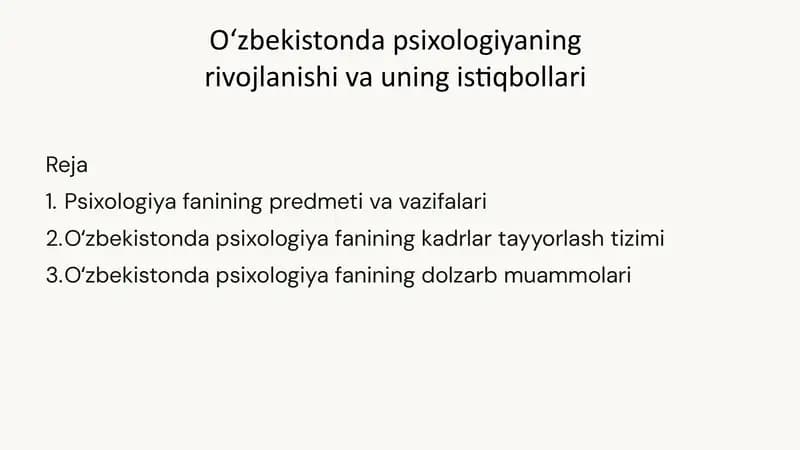Oʻzbekistonda psixologiya