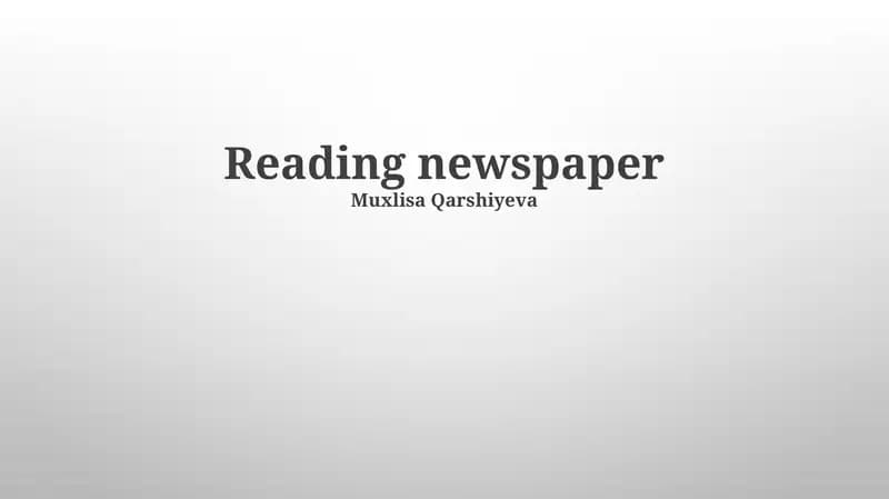 Reading newspaper