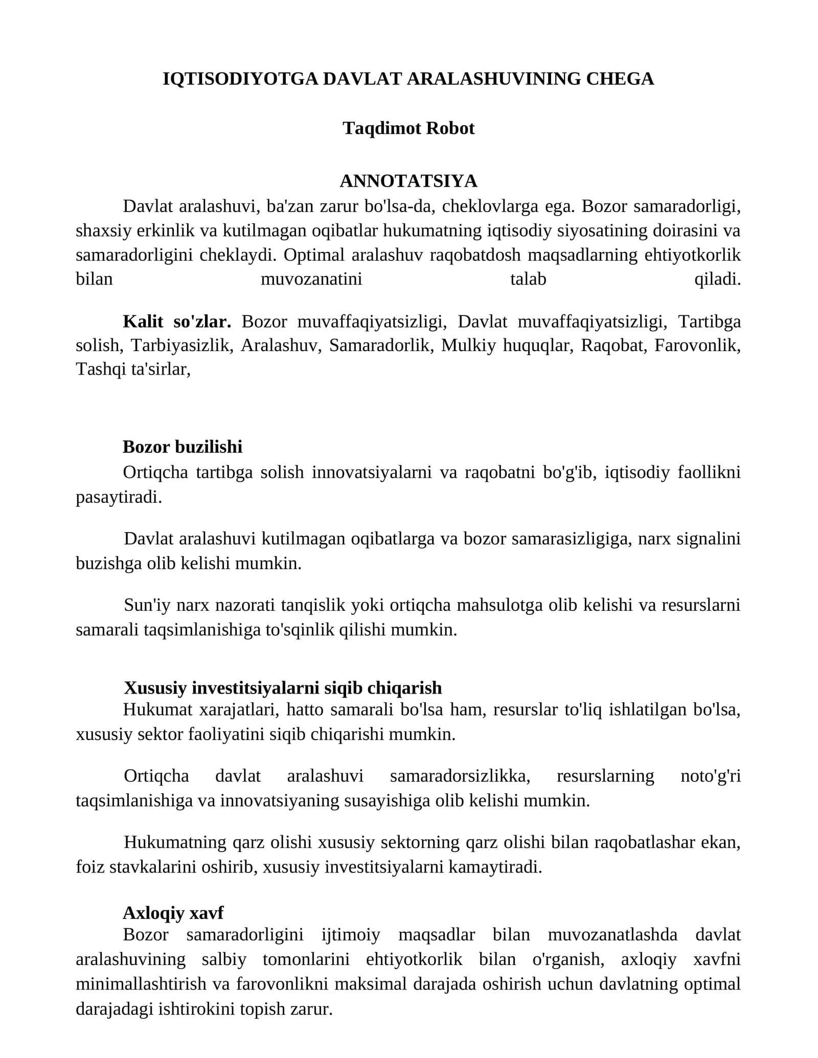 Davlat aralashuvi