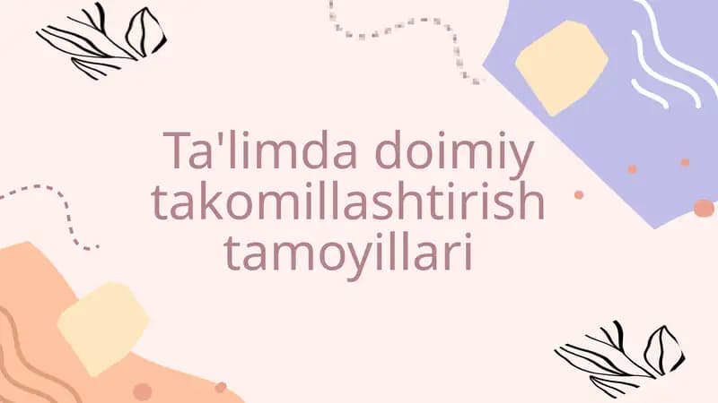 Doimiy takomillashtirish tamoyillari