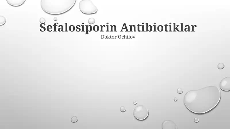 Tsefalosiporin Antibiotiklar