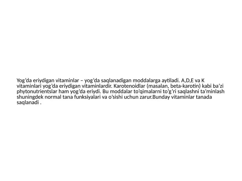 Yog'da eruvchan vitaminlar