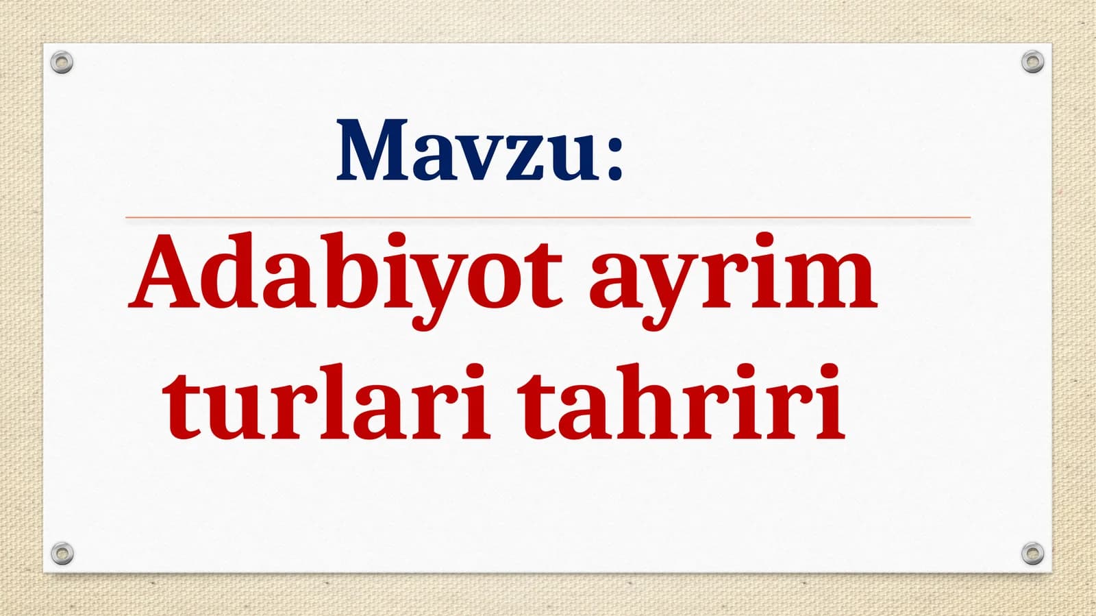 Adabiyot ayrim turlari tahriri