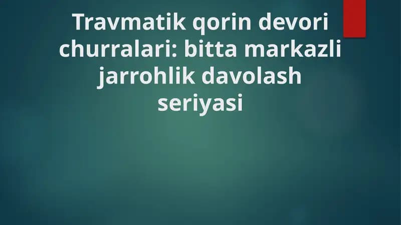 Travmatik qorindevorichurralari
