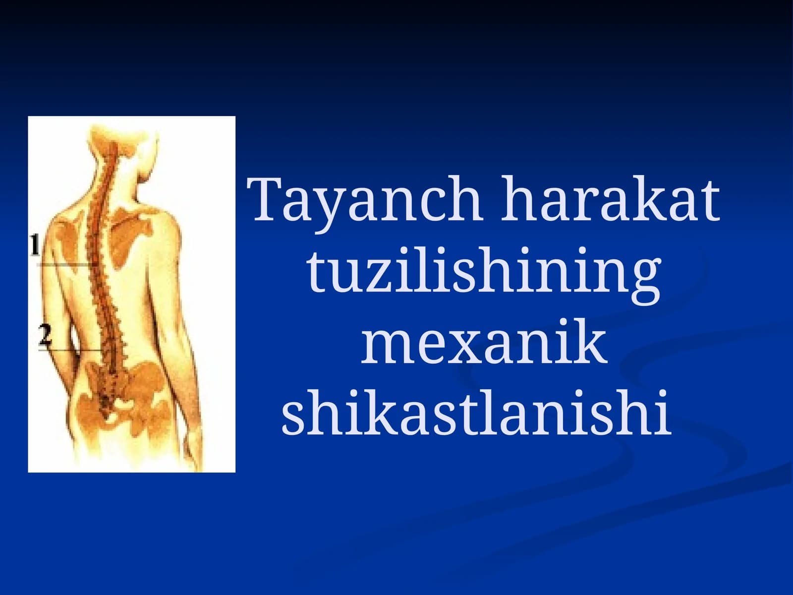 TAYANCH HARAKAT APARATINING MEXANI SHIKASTLANISHI