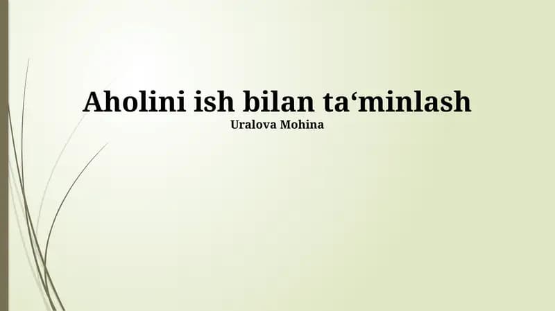 Bandlik va uning tuzilishi