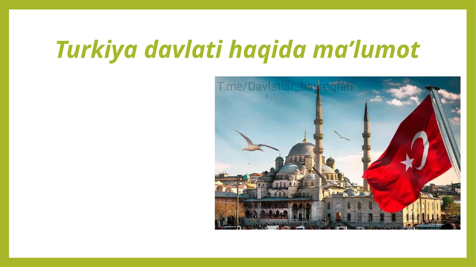 Turkiyadavlati haqidagi ma’lumotlar