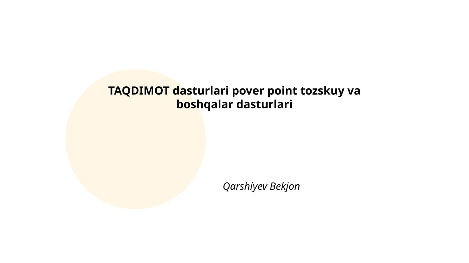 TAQDIMOT dasturlari pover point tozskuy va boshqalar dasturlari