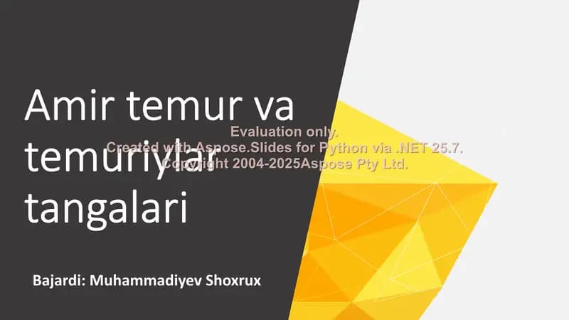 Amir Temur va Temuriylar Tangalari