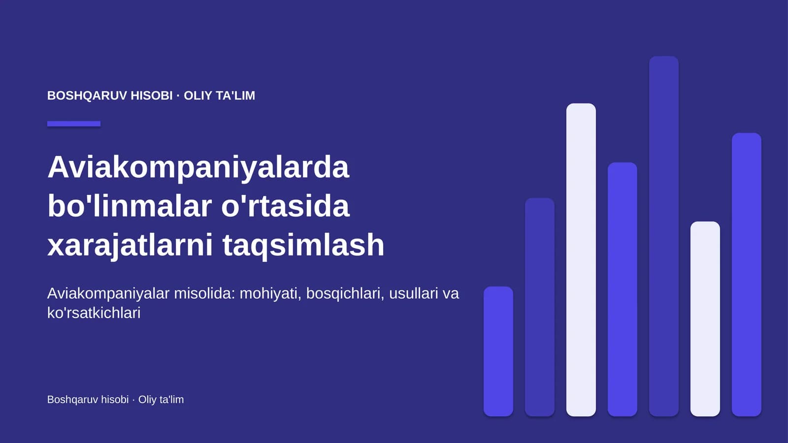 Bo'linmalar o'rtasida xarajat taqsimlash: mohiyati