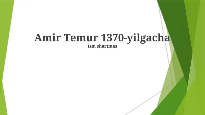 Amir Temur 1370-yilgacha