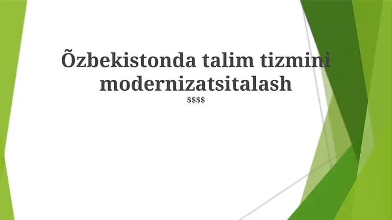 Talim Tizimi Modernizatsiyalash