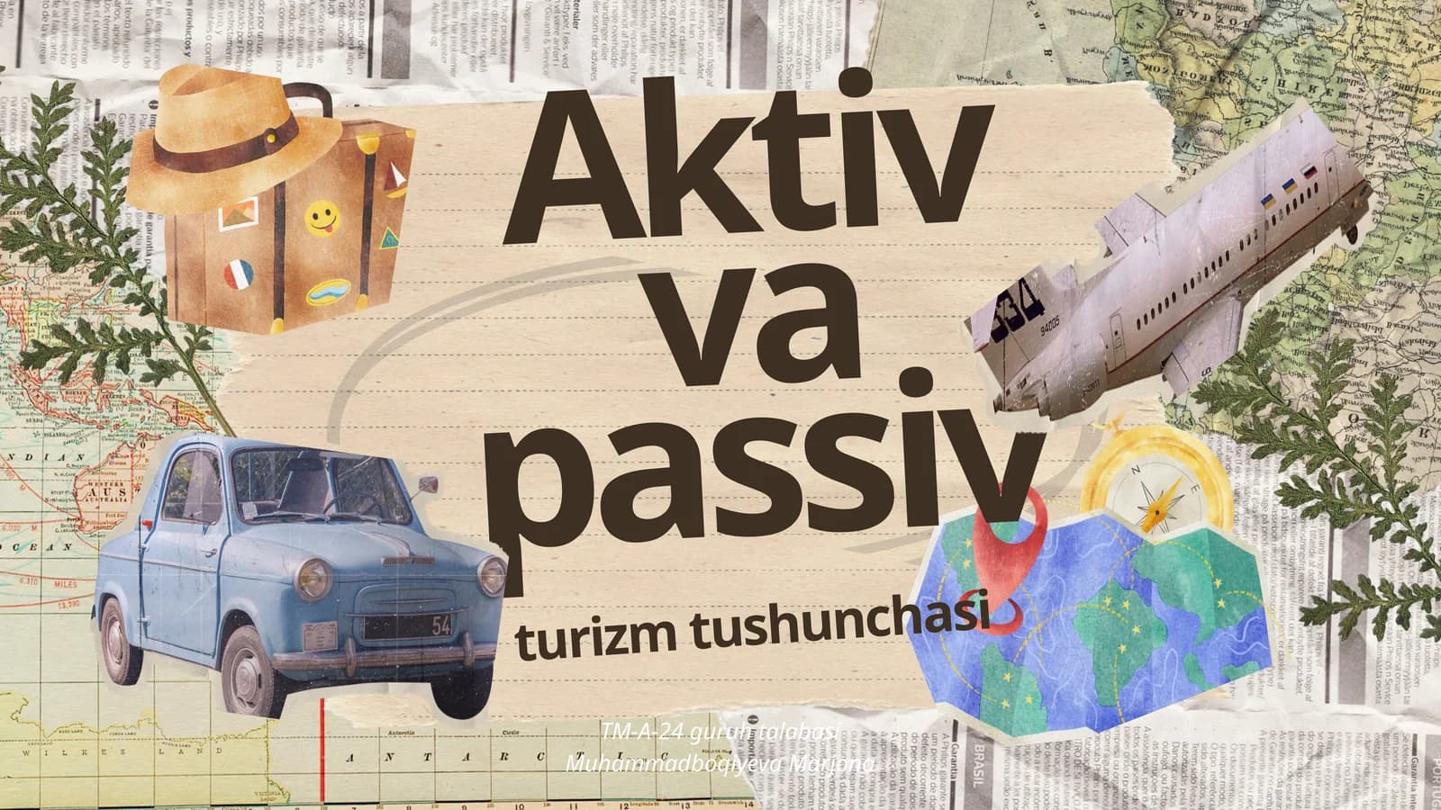 Aktiv va passiv turizm tushunchasi tayyor ppt