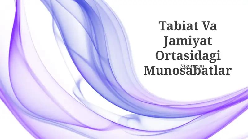 Tabiat Va Jamiyat Ortasidagi Munosabatlar