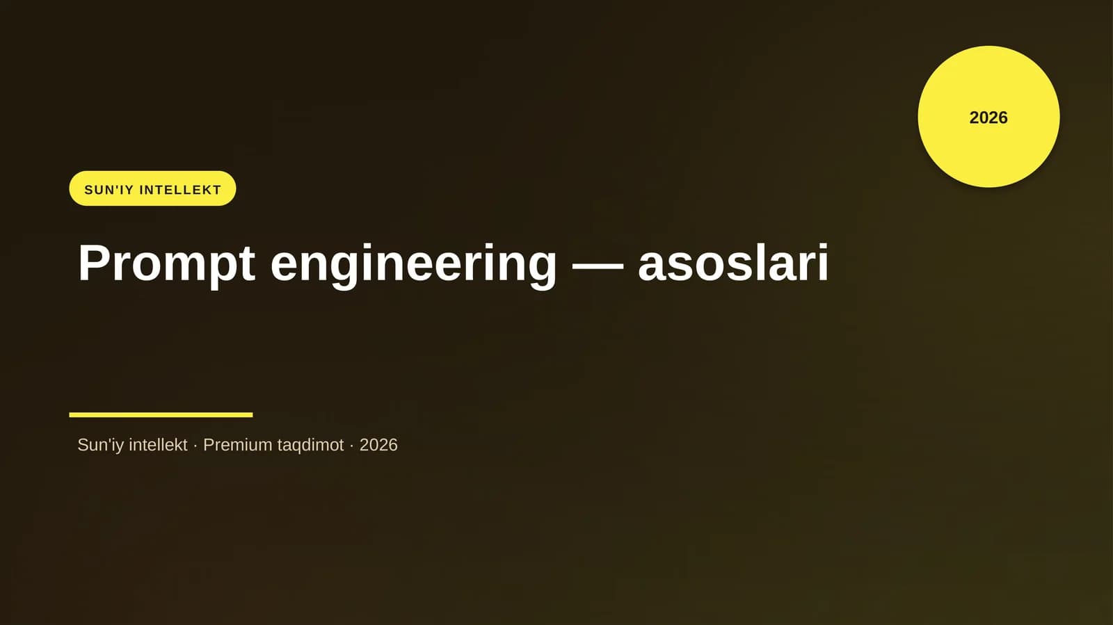 Prompt engineering — asoslari