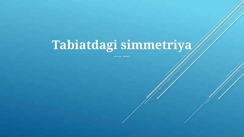 Tabiatdagi simmetriya