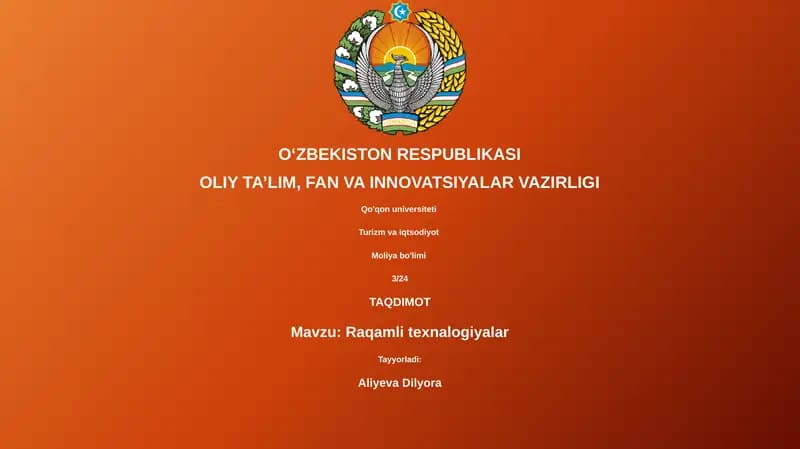 Raqamli texnalogiyalar