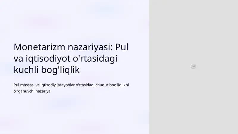 Monetarizm nazariyasi