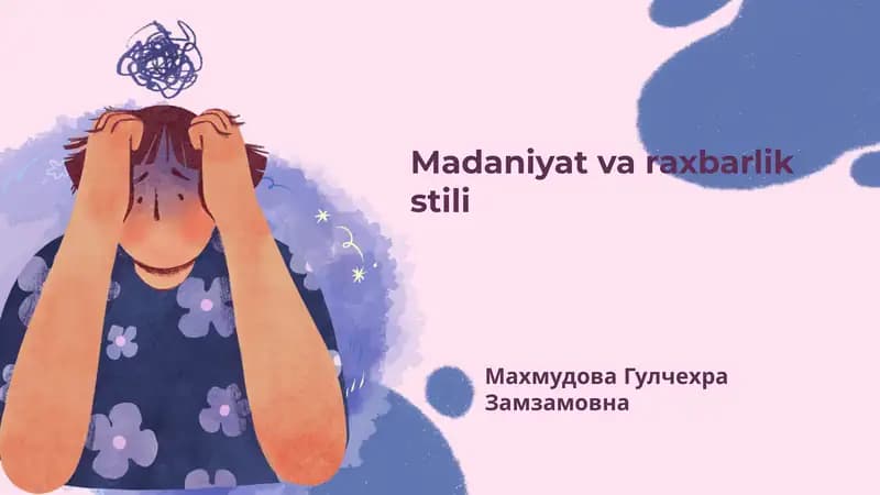 Madaniyat va raxbarlik stili