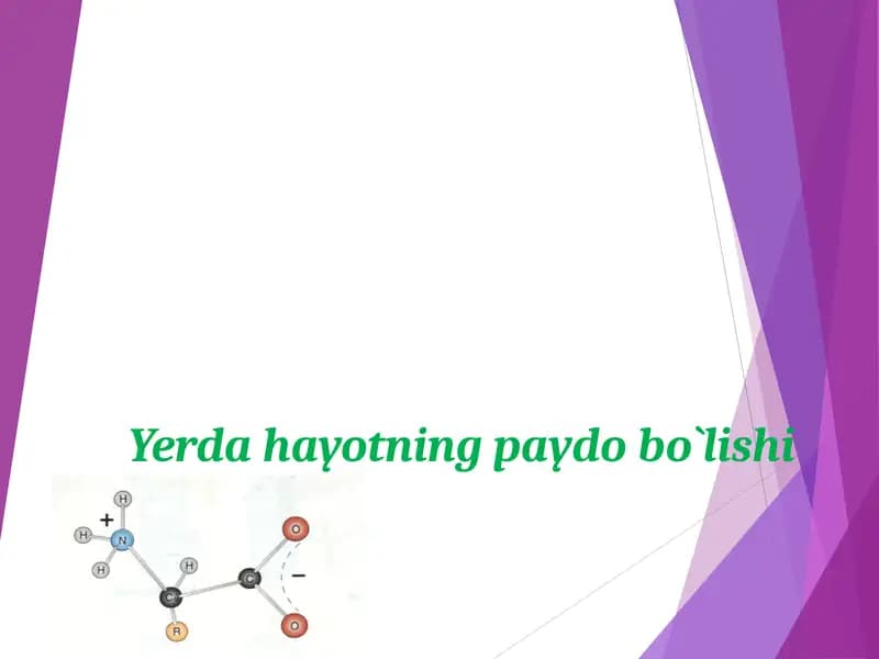 Yerda hayotning paydo bo`lishi