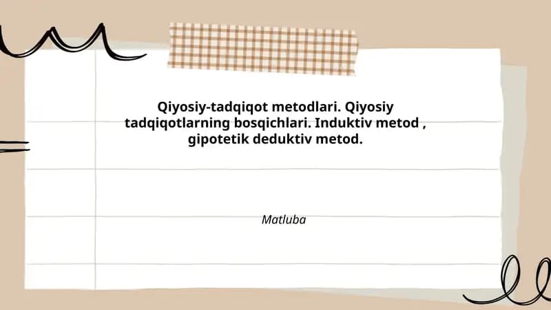 Qiyosiy-tadqiqot metodlari