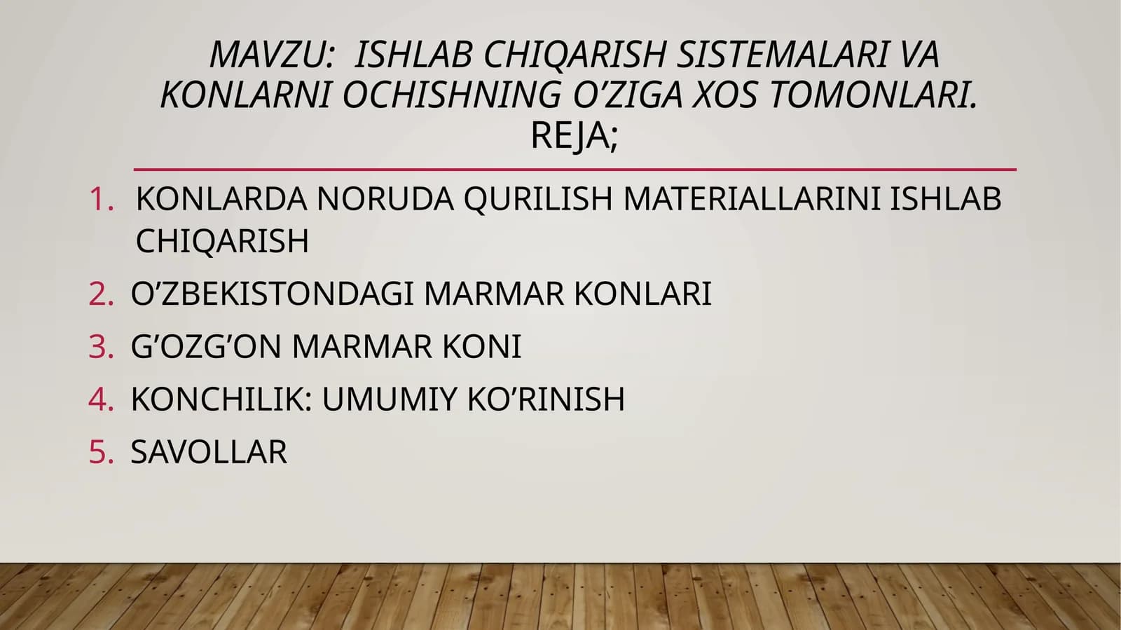 O’ZBEKISTONDAGI MARMAR KONLARI
