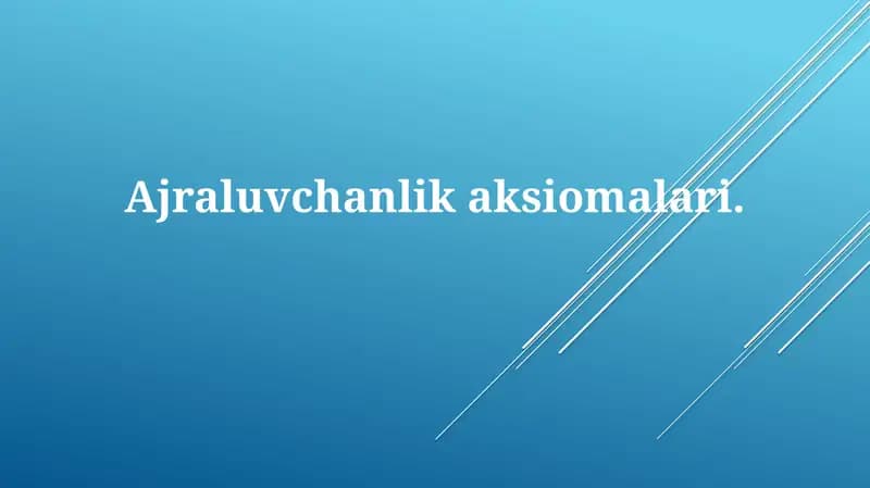 Ajraluvchanlik aksiomalari