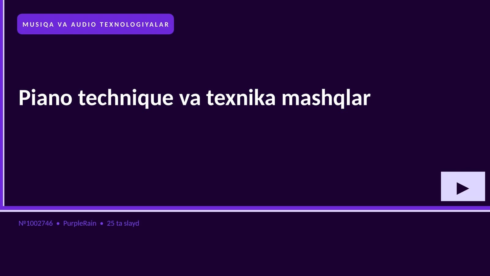Piano technique va texnika mashqlar