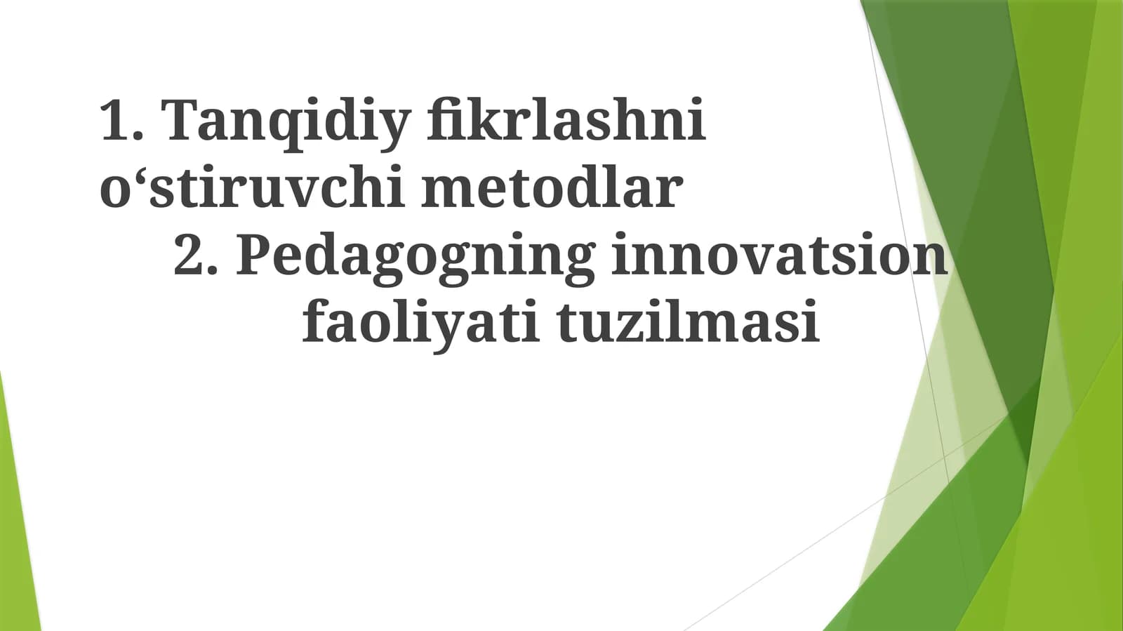 Tanqidiy fikrlash usullari