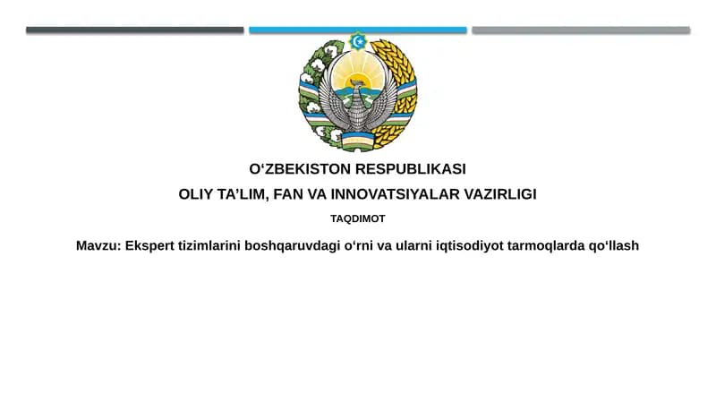 Ekspert tizimlarining boshqaruvdagi roli
