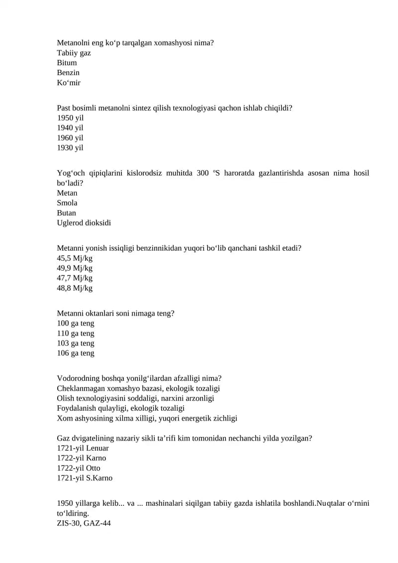 Metanol va uning xossalari