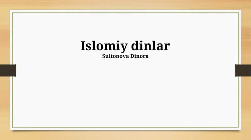 Islomiy dinlar