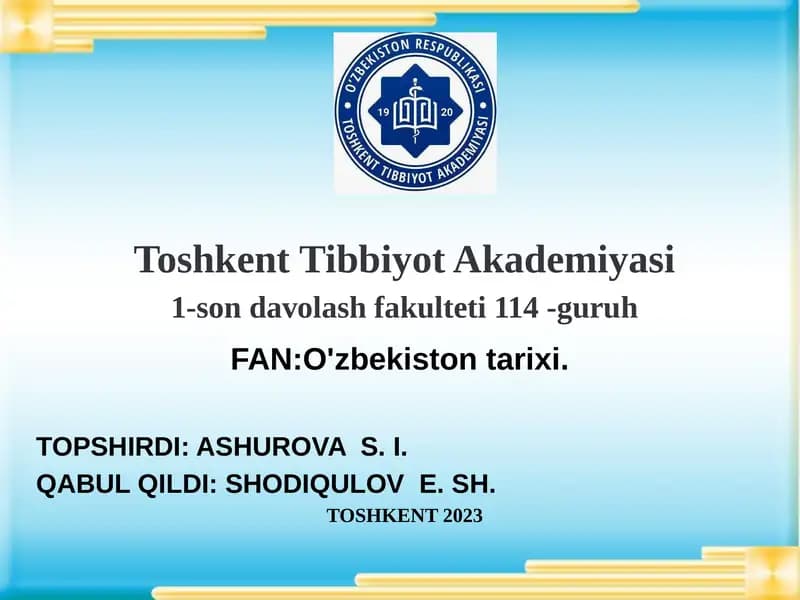 O'zbekiston Tarixi