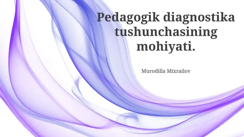 Pedagogik Diagnostika