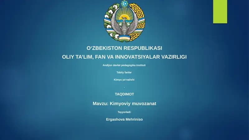 Kimyoviy muvozanat