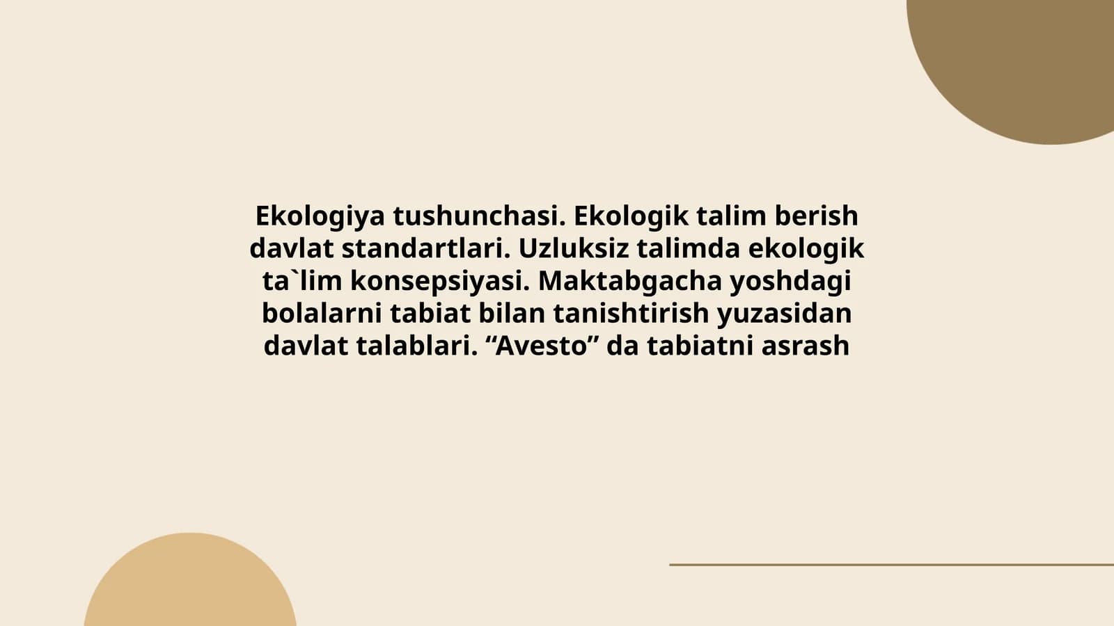 Ekologiya tushunchasi
